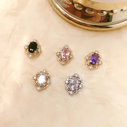 2Pcs Retro Nail Art Zircon Jewelry Charms Opal Shaped Sparkle Nail Rhinestones 3D Decals For Quality New Nail Art Accessories