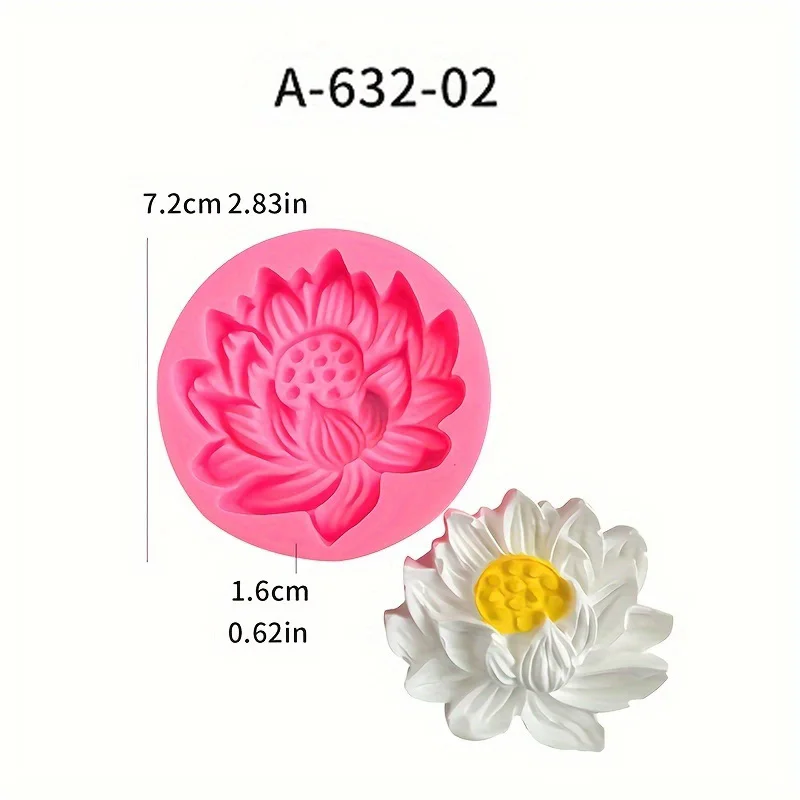 1 piece, lotus large, medium, small silicone mold, lotus chocolate flip sugar aromatherapy candle soap decorative mold