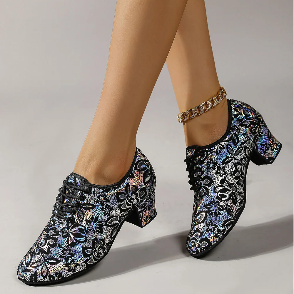 

New Ladies Latin Dance Shoes Women Professional Ballroom Dancing Shoes Woman Heels Modern Dance Shoes Women Practice Closed Toe