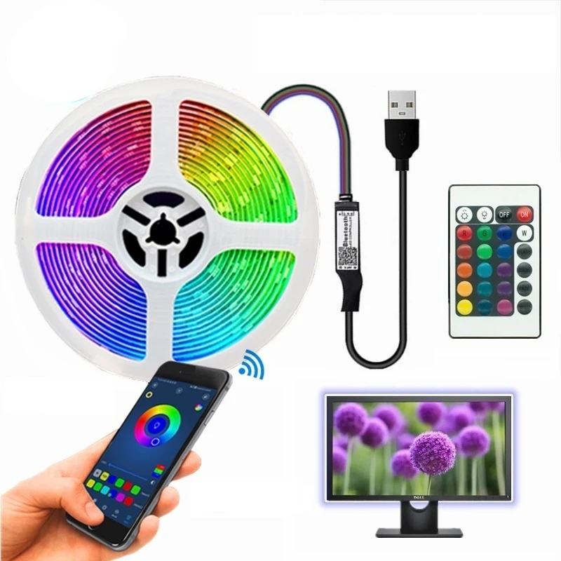 STTL 1M Per Roll SMD 5050 30LEDs/M RGB TV Backlight LED Strip Lights With Remote and APP Control