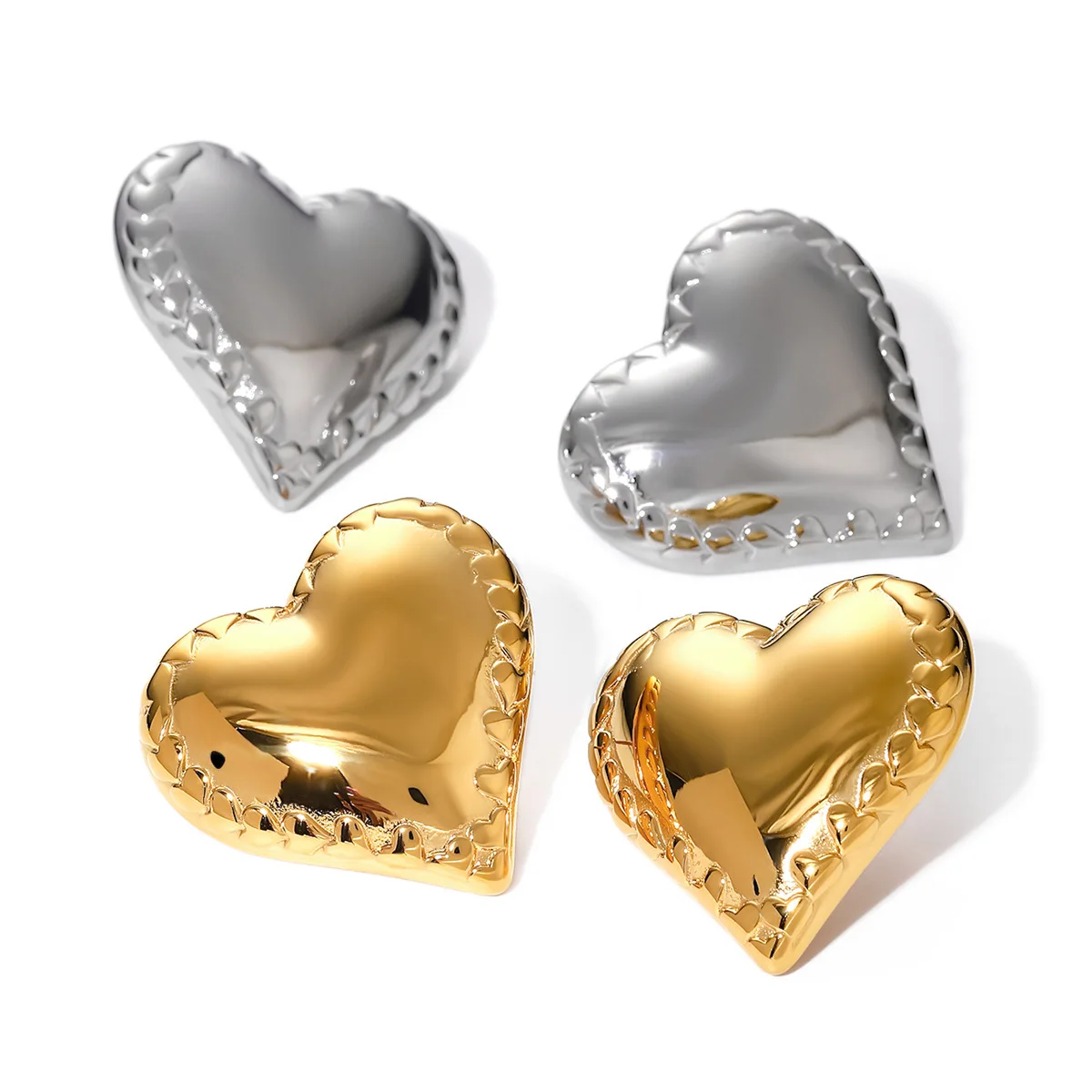 

Stainless Steel PVD 18K Gold Plated Tarnish Waterproof Pearl Heart Stud Earring For Woman Jewelry Wholesale INS