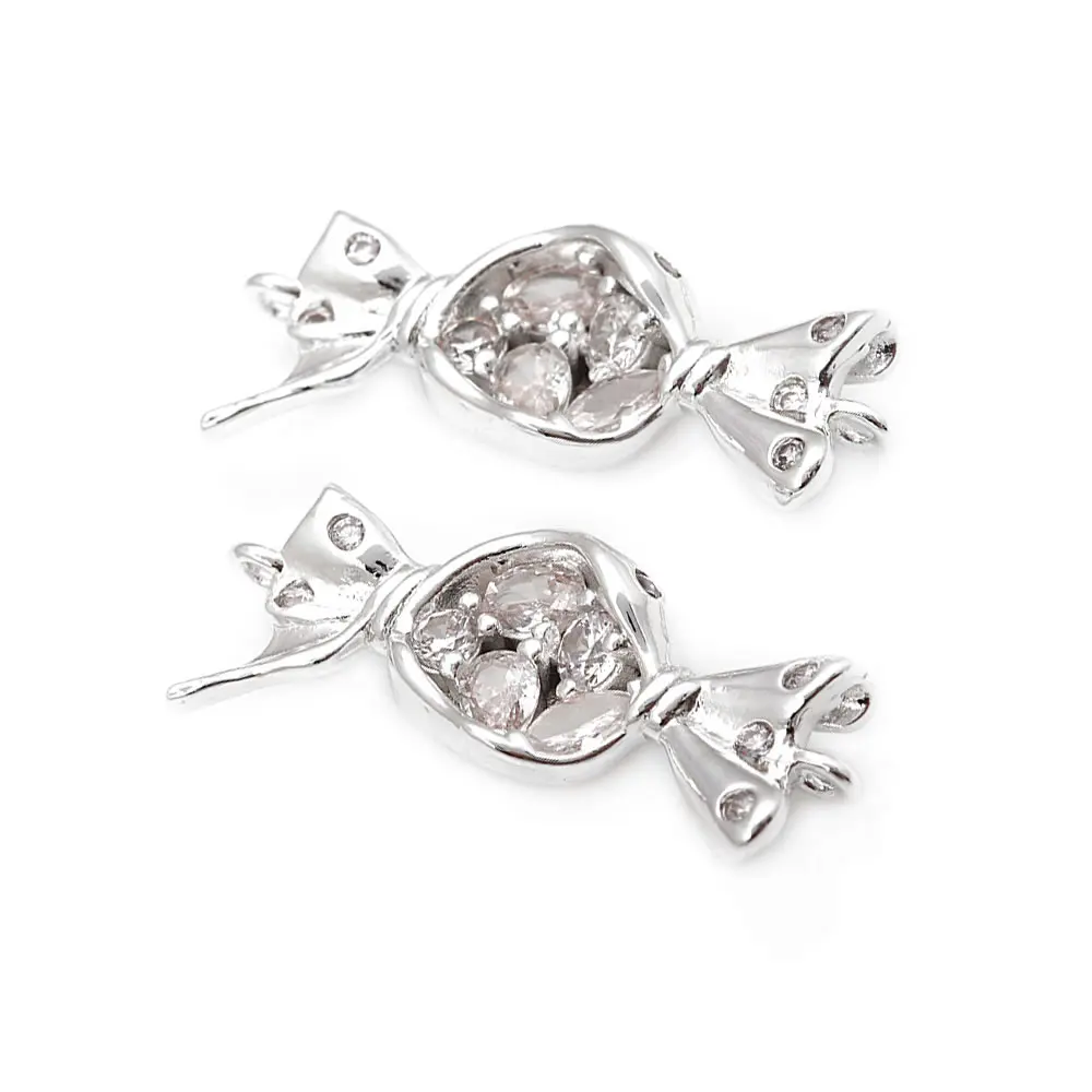 6PCS Brass Zircon 2 Holes Candy Connect Charms Pendants High Quality Necklace Diy Jewelry Accessories Rosediy official-website