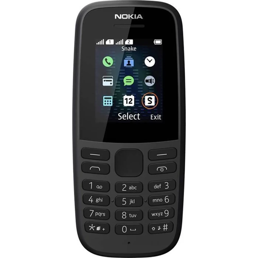 Nokia 105 2019 Backup Phone 2SIM 3.5mm FM Radio Mini USB Charging LED Flashlight 800mAh Nokia Elderly Phone Unlock Used