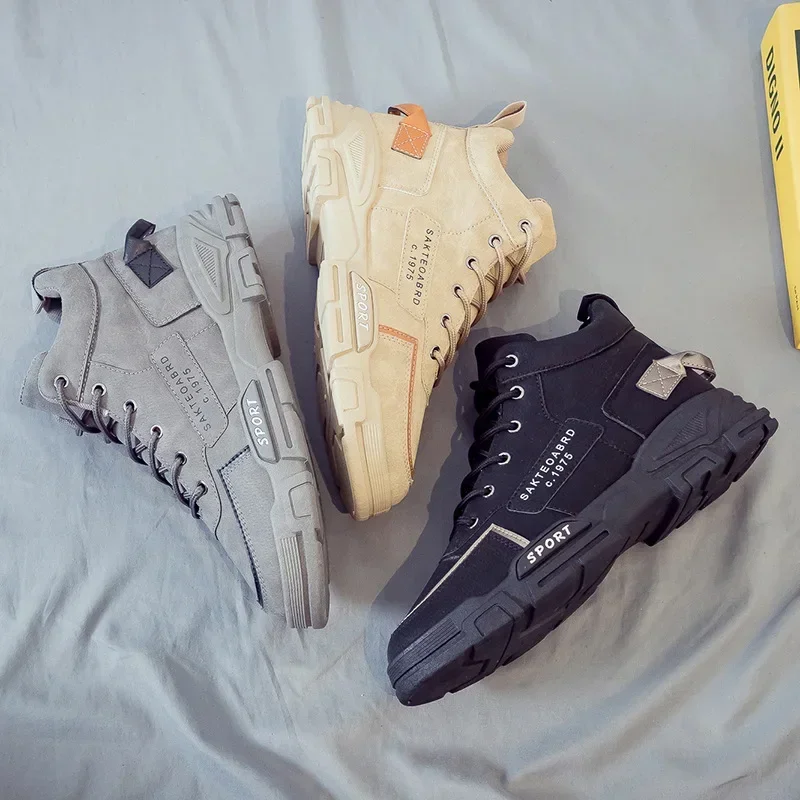 Men Boots Men's Winter Shoes Fashion Snow Boots Shoes Plus Size Winter Sneakers Ankle Men Shoes Winter Boots Black Blue Footwear