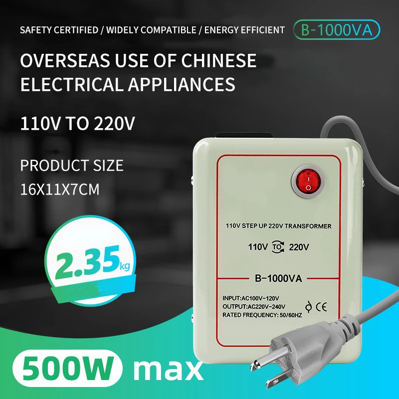 Wholesale B-1000VA  Voltage Converter Transformer 220V to 110V/110V to 220V Single Phase AC Converter for Electrical Applican