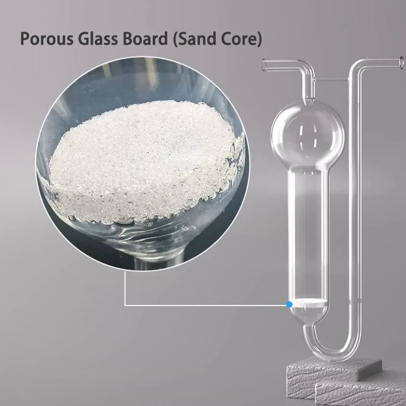 25/50ML U-shaped Porous Glass Plate Absorber Absorption Bottle Borosilicate Glass U-shape Gas Sampling Bottle Lab Glass