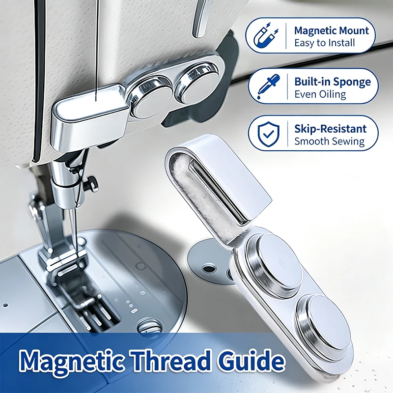 New Model Sewing Machine Magnetic Thread Guide with Built-In Oil Sponge Silicone Strong Magnet Thread Guide Hook for Sewing