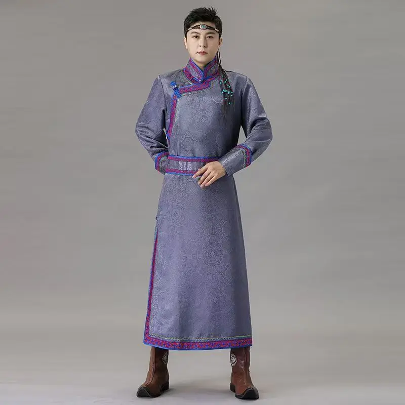 Men's New Classic Mongolian Clothing Traditional Ethnic Minority Grassland Robe Costume Cultural Dance Performance Hanfu Clothes