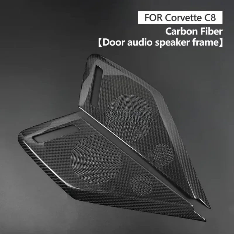

For Chevrolet Corvette C8 ES Real Dry Carbon Fiber Trim Interior Accessories Audio Speaker Frame Speaker Cover 20-2023 Mouldings