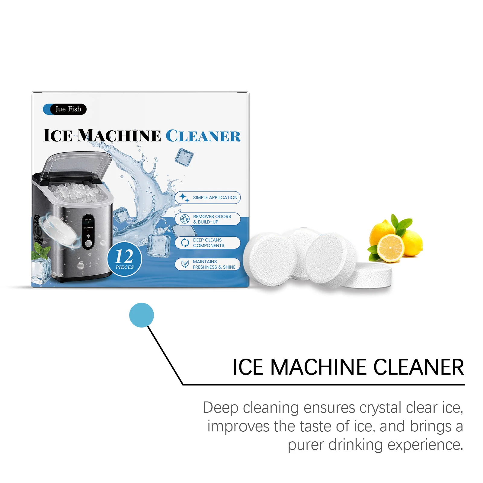 منظف آلة صنع الثلج الآمن من النيكل - إزالة لآلة الترسبات الفوارة لطيفة من الكلسية والمياه الصلبة - مثالية لصواني الثلج #4