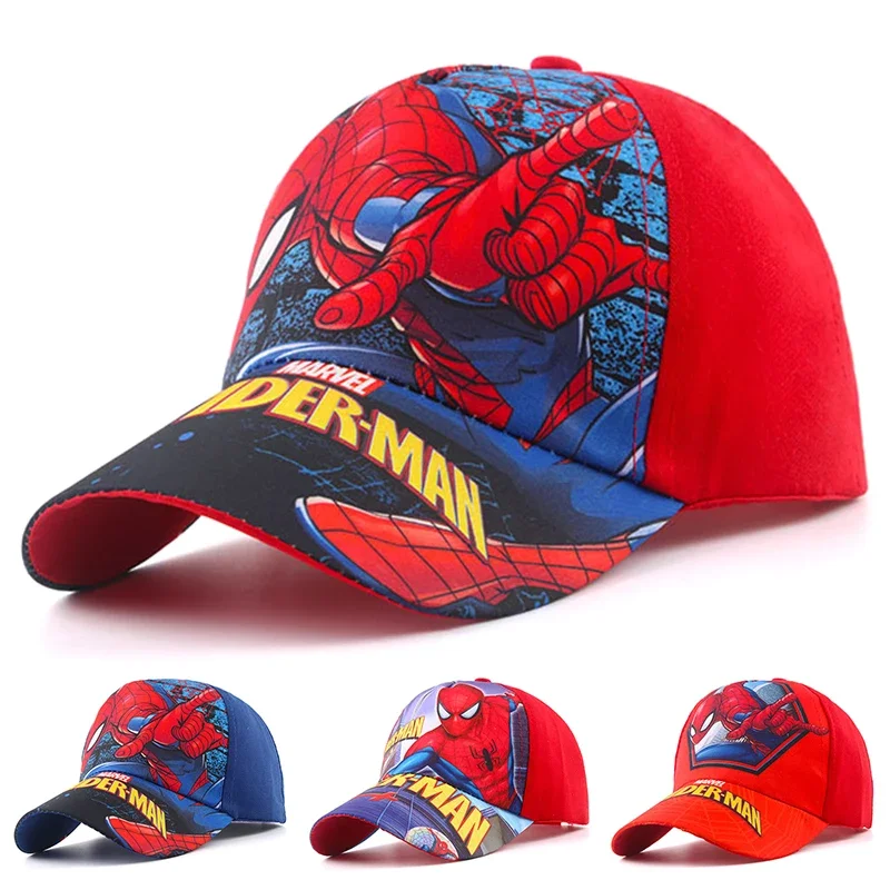 Summer Spring Disney Spiderman Anime Kids Brand Hat Boy Girl Travel Caps Spider Man Children Baseball Caps Baby Accessories