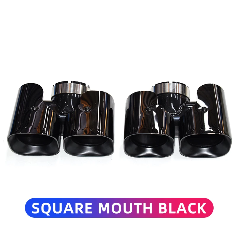 For 2020-2024 Land Rover Defender 90 110 130 Exhaust Pipes Modification Stainless Steel Black Square Mouth Muffler Tip Nozzle