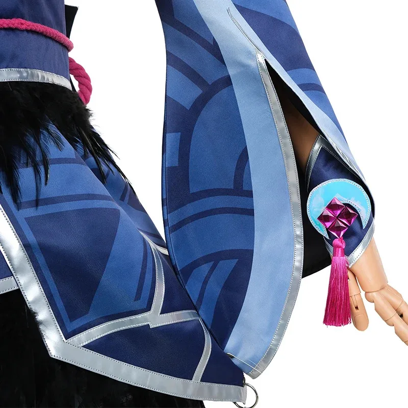 ROLECOS LOL Snow Moon Ahri Strój Cosplay Gra LOL Dziewięcioogoniasty Demon Lis Ahri Kostium Halloween Damski Pluszowe Nakładki na Stopy