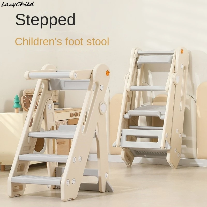 Lazychild Ladder Learning Tower Baby Wash Steps Ladder Stool Foldable Child Climbing Foot Peddle Baby Washing Hands Stairs