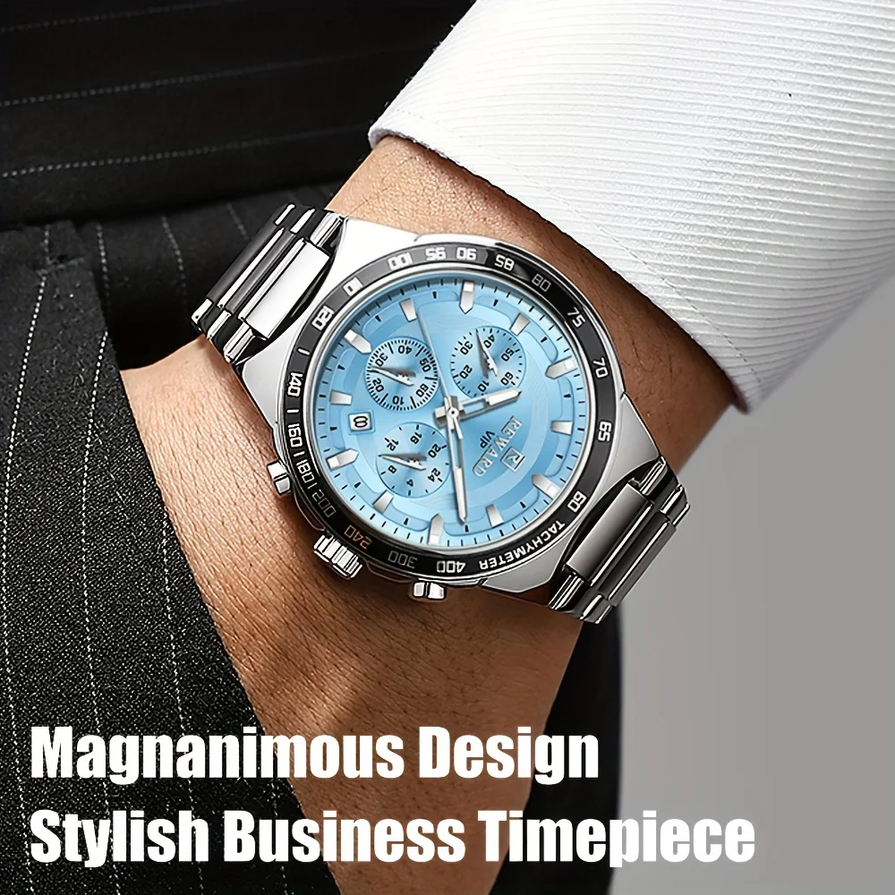 Hot Sale REWARD VIP Ice -Blue Quartz Watches for Men Sport Chronograph Luminous Waterproof Wrist Watches Stainless Steel