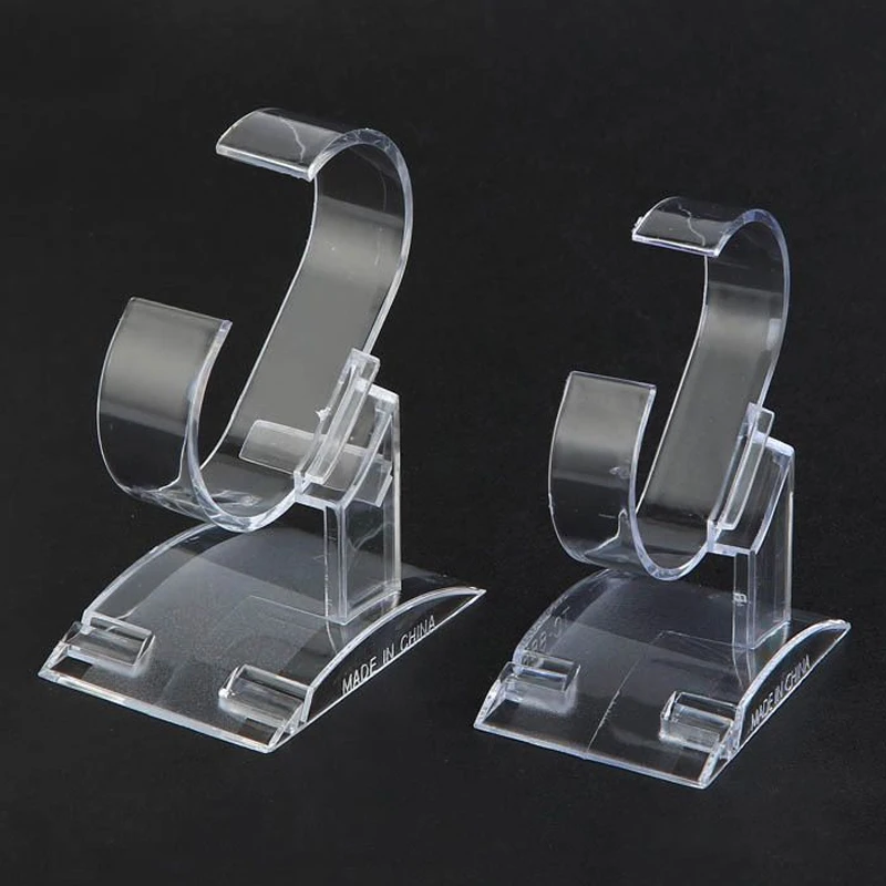 Transparent Watch Display Stand C-Circle Acrylic Holder Counter Show Stand Wrist Watch Bracelet Display Jewelry Holder Showcase view 6