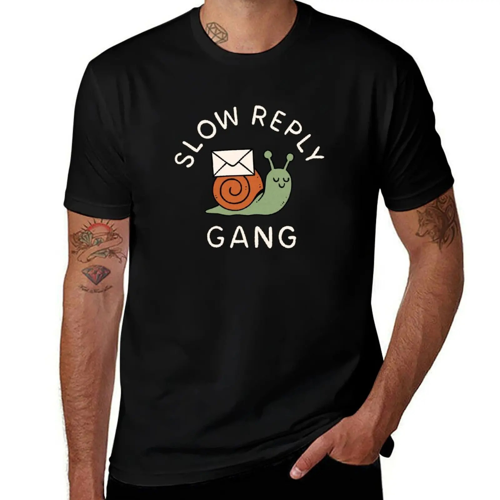 

Slow Reply Gang T-Shirt Short sleeve tee sublime valentines boutique clothes oversized t shirts for men