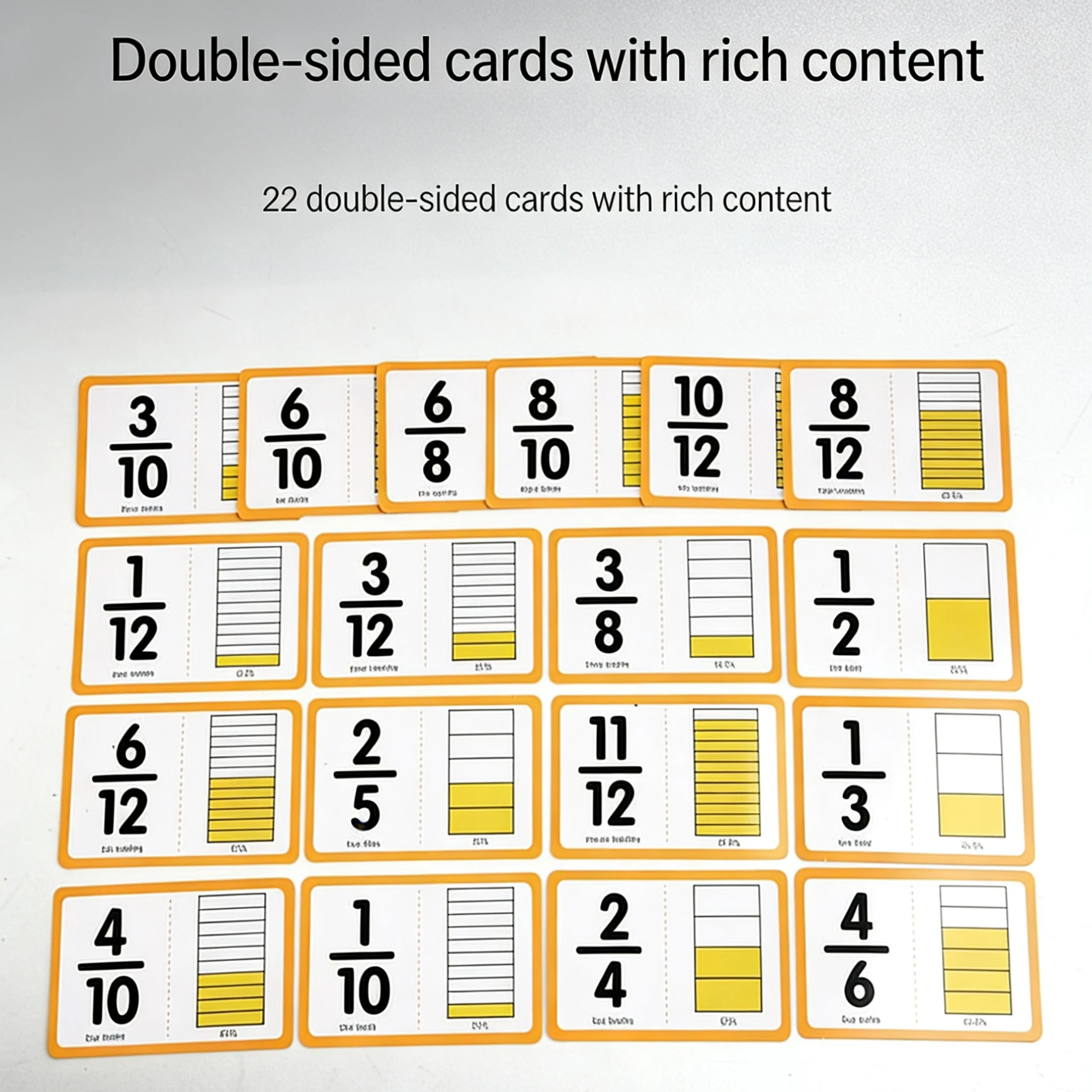 다채로운 분수 교육 보조 도구 퍼즐을 통해 분수 소수 백분율을 배우십시오 양면 카드 지울 수 있는 마커 어린이