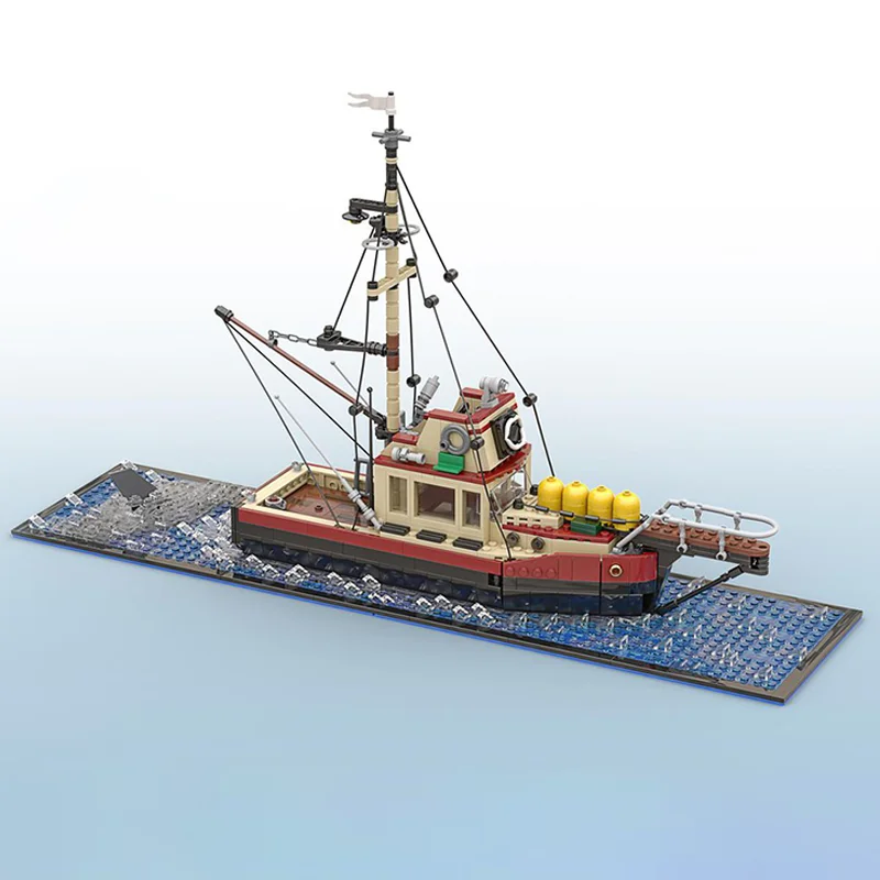 1235 peças mandíbulas a orca moc mandíbulas filme orca barco educação construção diy blocos brinquedos de aniversário presente