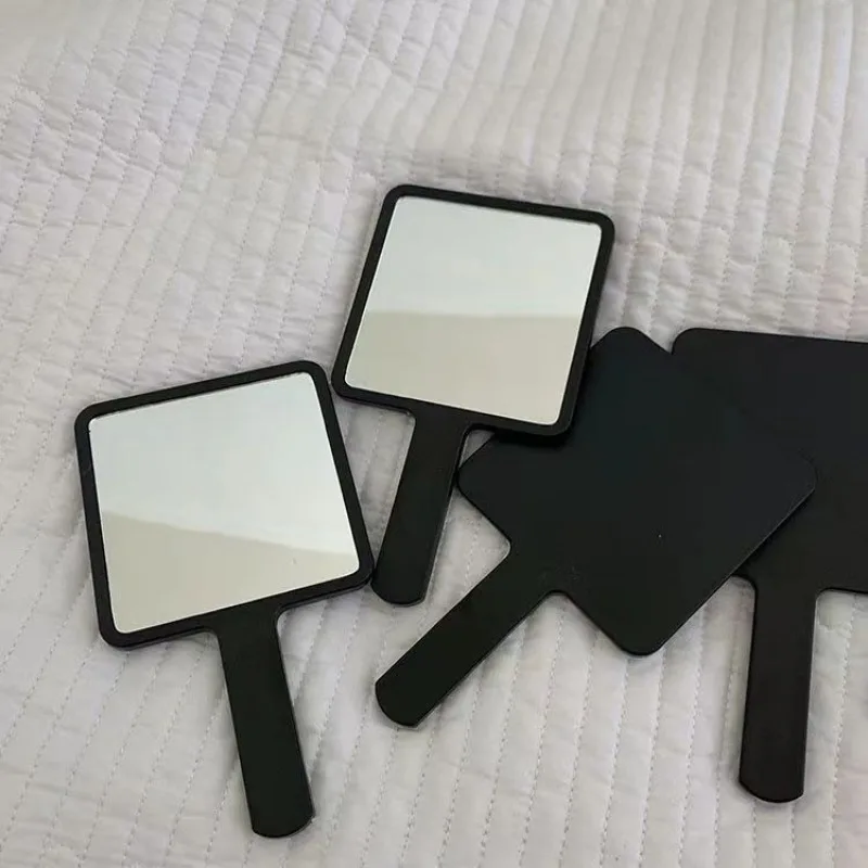 Espelho de maquiagem de viagem portátil com alça - moldura de plástico polido, montagem de cômoda, sem perfume, tema de desenho animado - presente perfeito para W