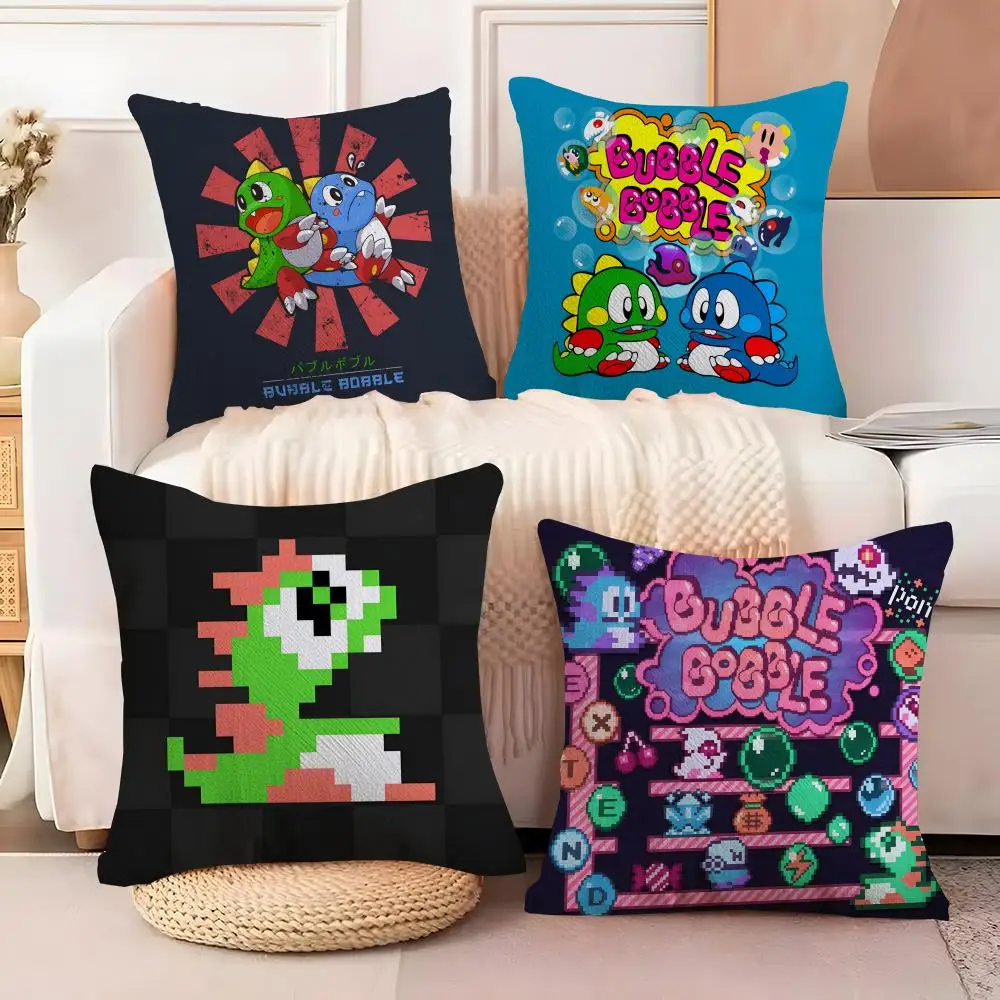 Game Bubbles B-Bobble Cushion Cover Soft Plush Sofa Cushion Cover｜Double-Sided Printed Decorative Pillow Case｜Warm Home Gift