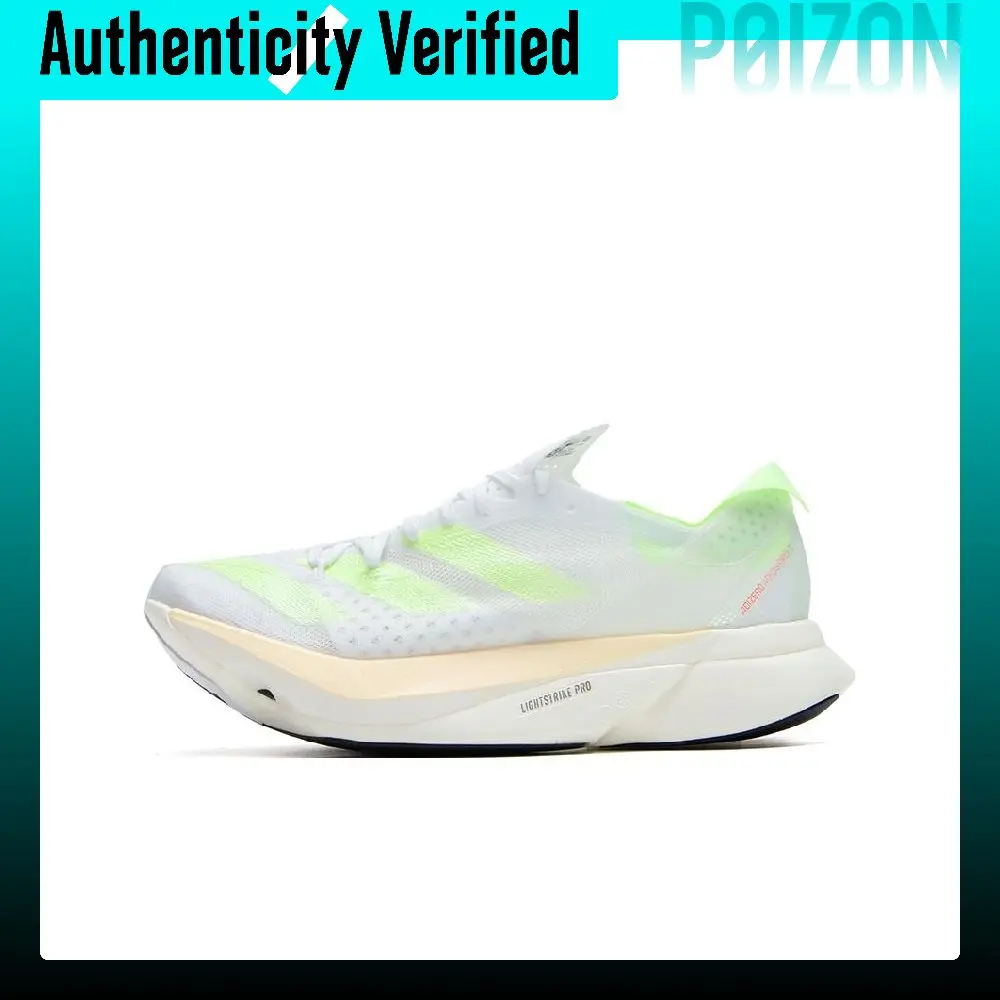 Adidas Adizero Adios Pro 3 Low top Carbon Plate Marathon Long Distance Running Shoes Unisex White Neon Green IH2524