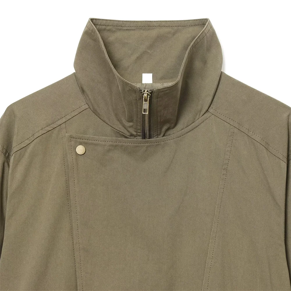 خريف جديد أزياء المرأة عارضة تنوعا حزام الديكور نسخة قصيرة سترة واقية عالية الرقبة #3