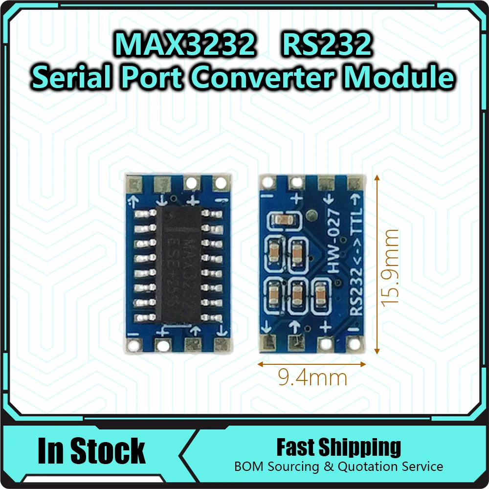 MAX3232 RS232 to TTL Serial Port Converter Module DB9 Connector MAX232 For Arduino Flashing Board 5