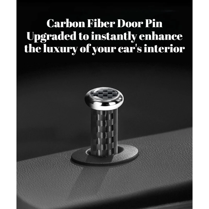 For All Cars Carbon Fiber Texture Door Pin Lock Knob Interior Modified Sport Door Lock Bolt Decorative Auto Accessories Parts 3