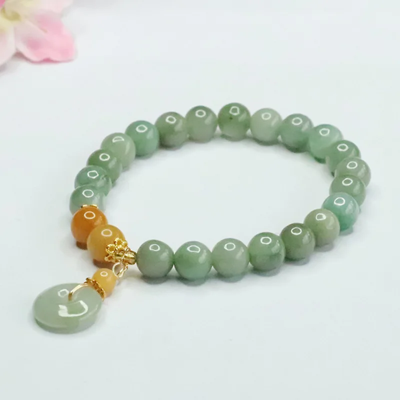 Junyu Natural Southeast Asia Myanmar High end A-grade Jadeite Oil Blue Hand Chain Safe Buckle Slippers Factory Straight Delivery