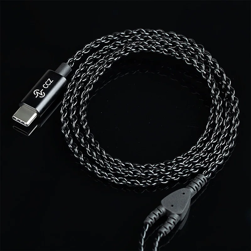 CCZ USB-C mit DAC Vierkern-4N OFC-Kabel Android/iOS/Windows/Mac/Linux 24Bit/96KHz Unterstütztes 2-poliges iem-Kabel Kopfhörerkabel