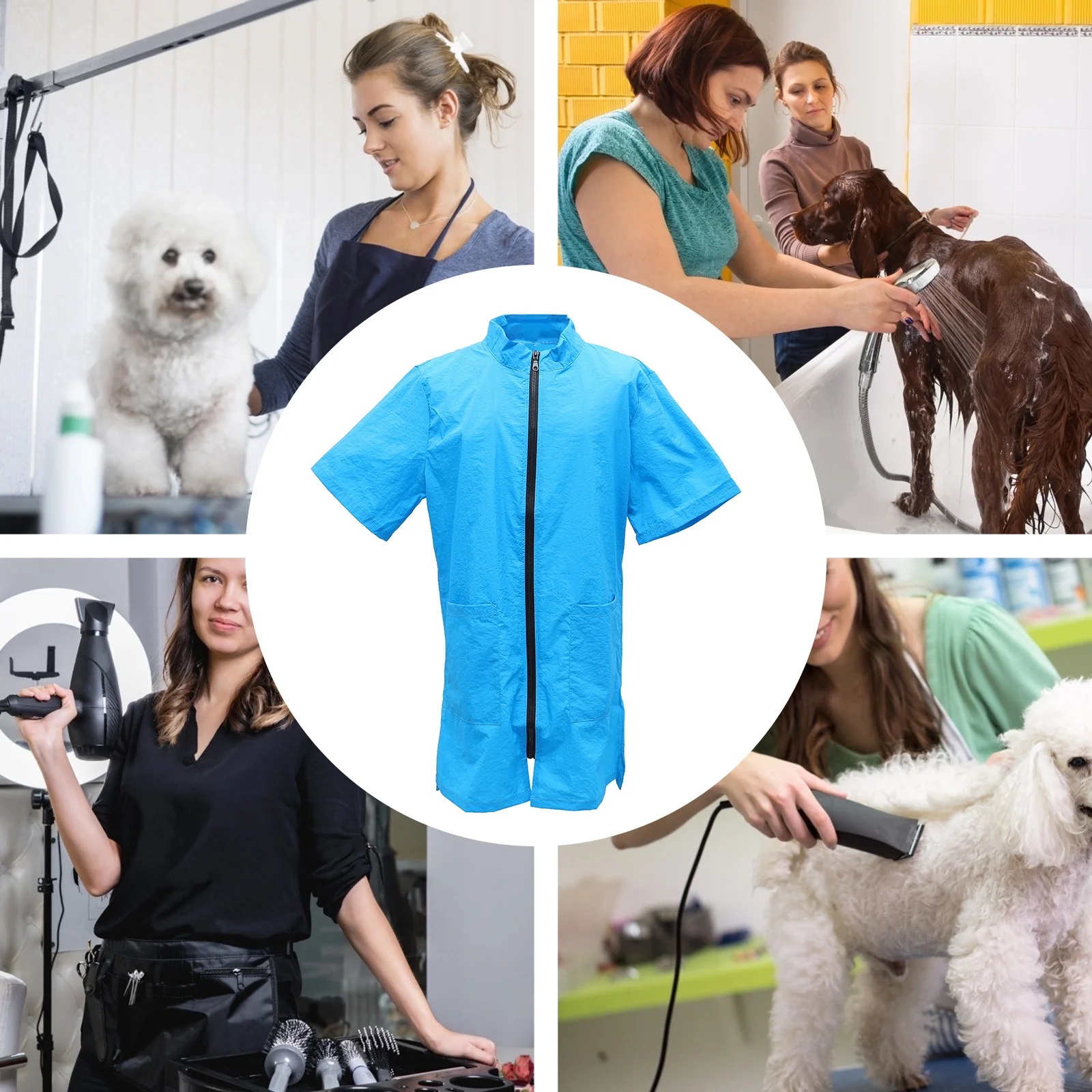 

1Pcs Waterproof Beautician Overalls Practical Grooming Work Uniform Pet Shop Clothes Work Apron Beautician Overalls