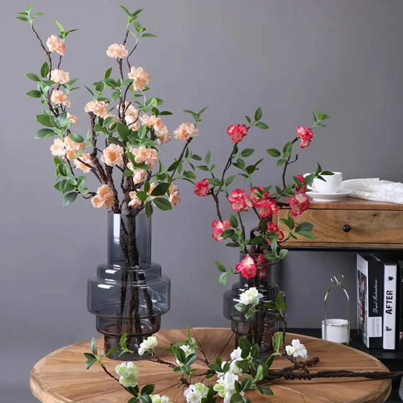 4 Stück künstliche getrocknete Pflaumenblütenzweige für Heimdekoration, Schreibtischdekoration, Bonsai, Hochzeit, Party, Blumenarrangement, Styling – Detail 1