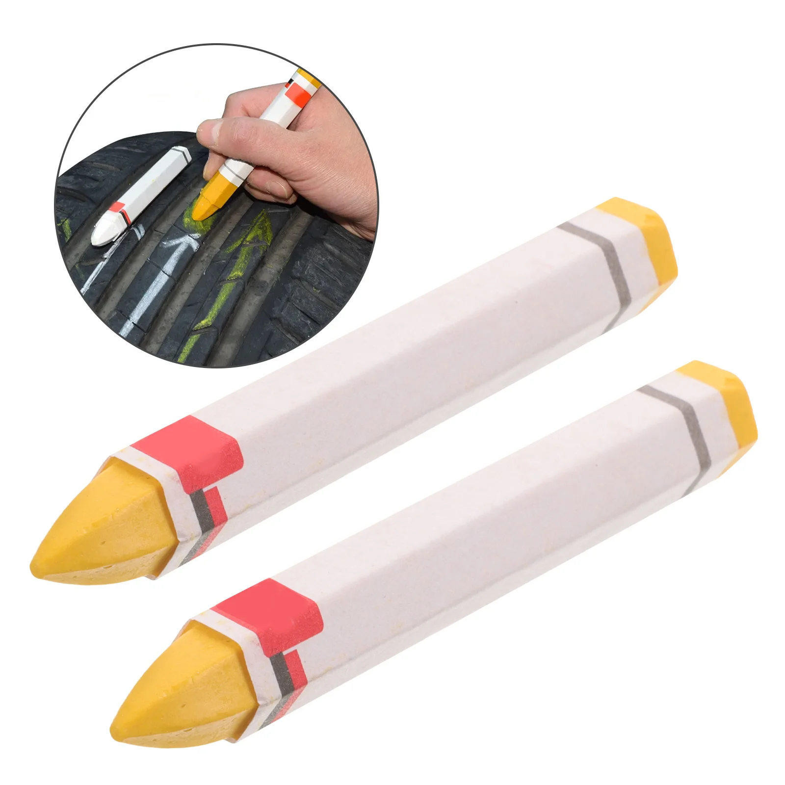 

2pcs Marking Pen Marking Pens Yellow Wax Car Supplies Repair Marker Pens Tire Maintenance Tools Bike Motorcycle