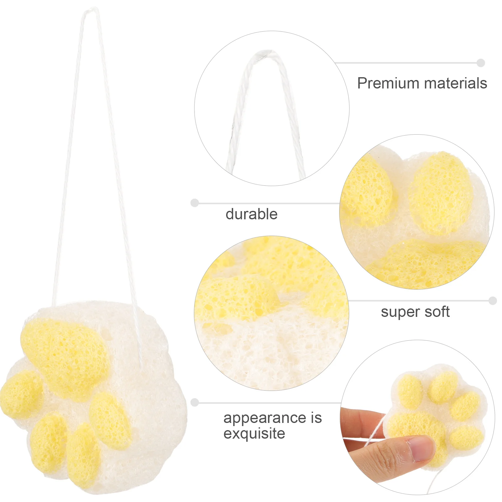 

Bath Ball Cat Claw Soft Exfoliating Shower Skin Cleaning Tool Rich Foaming Body Scrubber Shower Ball Bath Scrubber