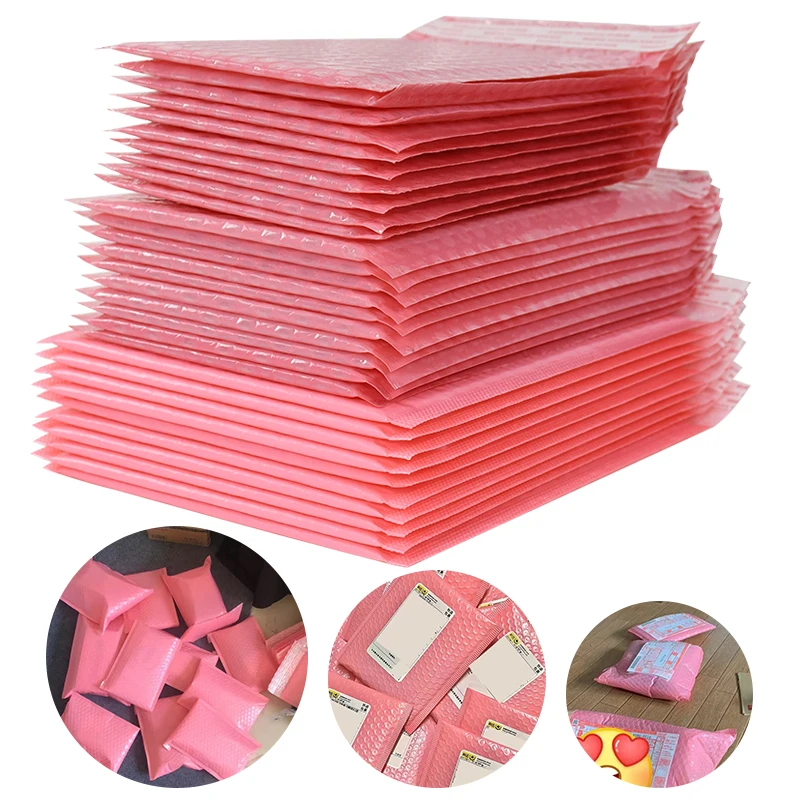 

1-10pcs Bubble Bags Pink Black Self-Seal Adhesive Envelope Bag Waterproof Mailers Padded Shipping Bags Gift Packaging Supplies