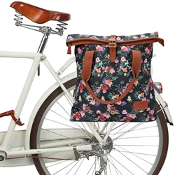 Tourbon Vintage Bicycle Single Rear Rack Pannier Multi Color Bike Seat Storage Bag Waxed Canvas Crossbody Handbag Cycling