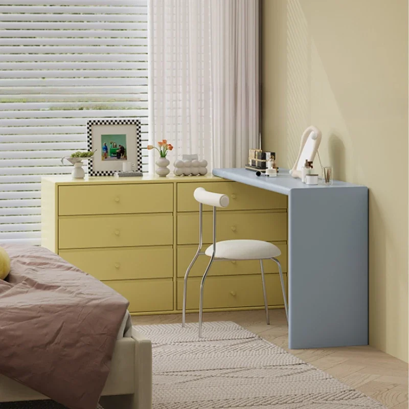 พับ Minimalist โต๊ะเครื่องแป้งห้องนอนผู้ใหญ่เก้าอี้สีขาว Dresser จัดเก็บ Nordic Penteadeira เฟอร์นิเจอร์ห้องนอน