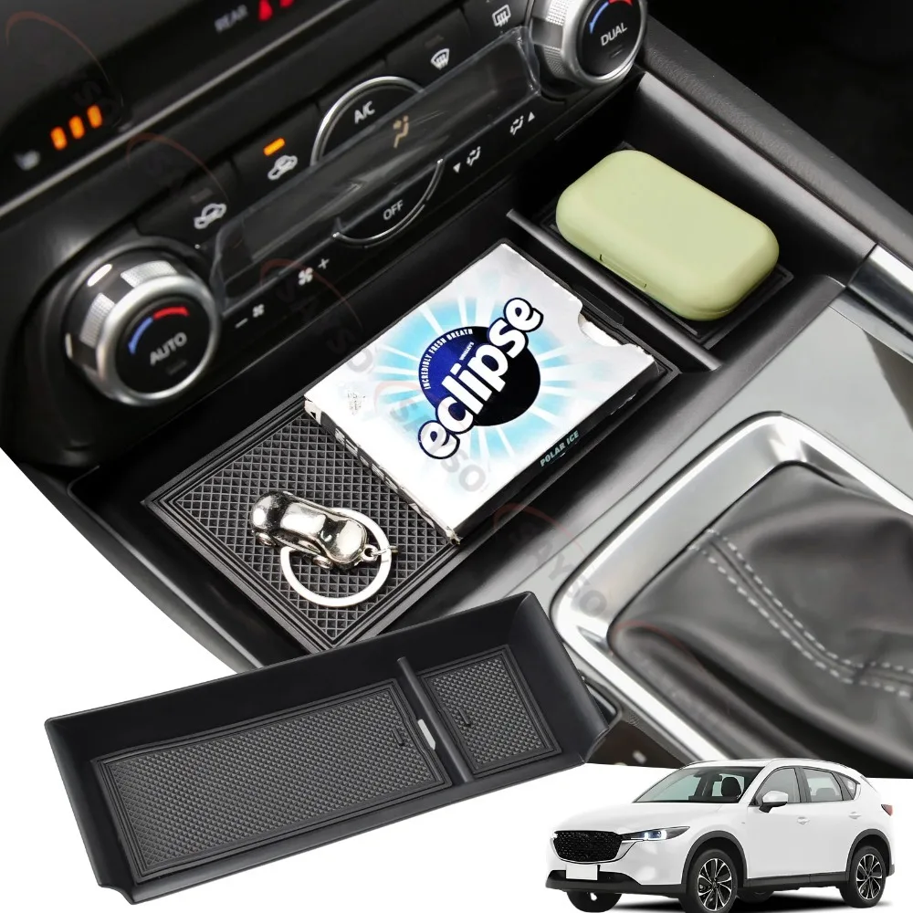 Mittelkonsolen-Organizer vorne für Mazda CX-5 22-25 – Münzhalter, Schalthebel-Organizer, vordere Aufbewahrungseinlagen, Armlehnenbox – Detail 9
