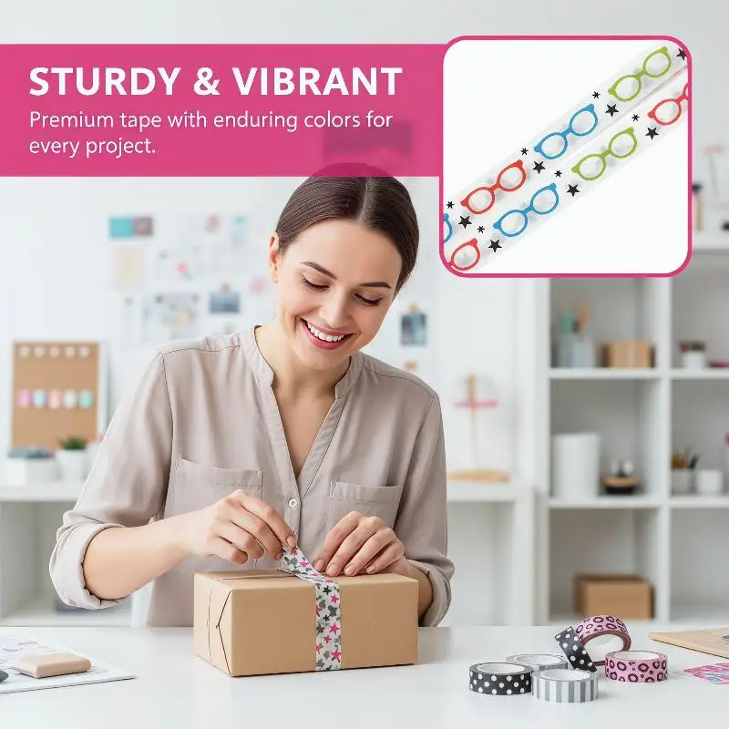 INS Style Polka Dot Decorative Tape Set 1/6Pcs Lovely Patterns Easy Tear for Planner Scrapbooking DIY Home Decor
