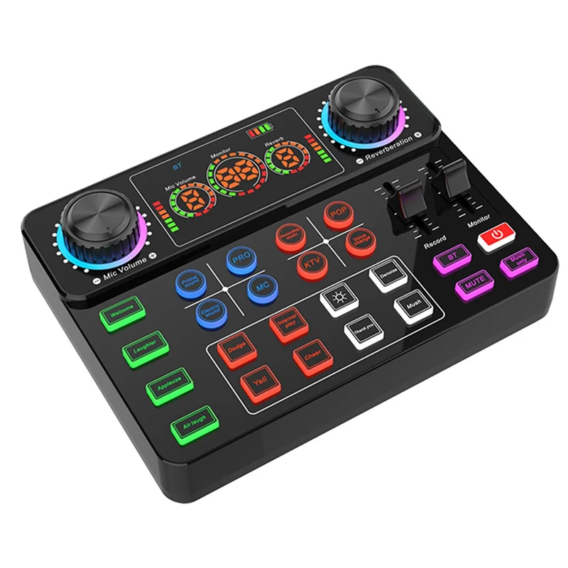 ABUO-New V8spro كارت الصوت لتسجيل الكمبيوتر معدات البودكاست المباشرة بث الموسيقى لجهاز DJ ديسكو