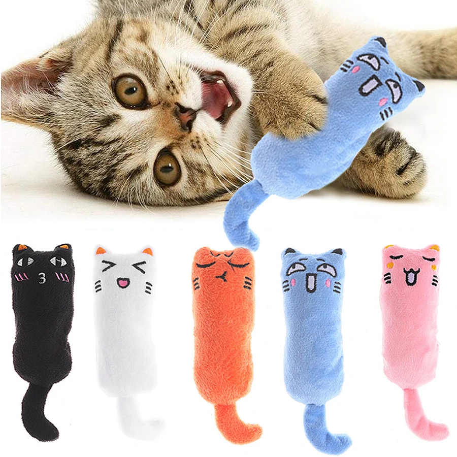 ของเล่นแมวแบบมีปฏิสัมพันธ์ น่ารัก ตลก ตุ๊กตาขนนุ่ม ของเล่นบีบมีเสียง สำหรับลูกแมว ของเล่นขัดฟัน ของเล่นเคี้ยว สำหรับสัตว์เลี้ยง