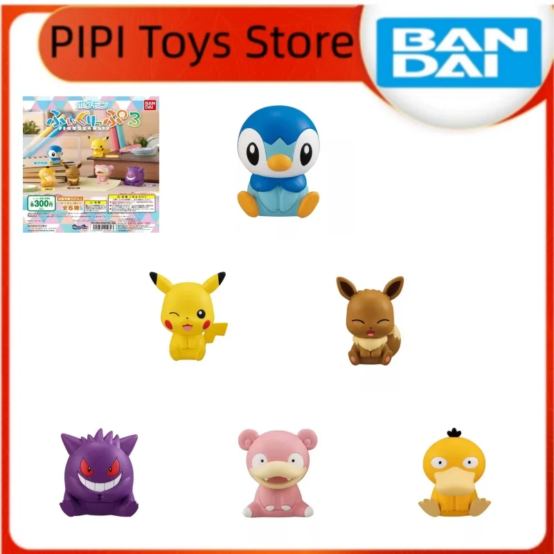 bandai-original-6pcs-5cm-genuine-gashapon-pokemon-figure-clip-vol3-capsule-toy-2-in-1-clip-mini-figure-collection-pikachu
