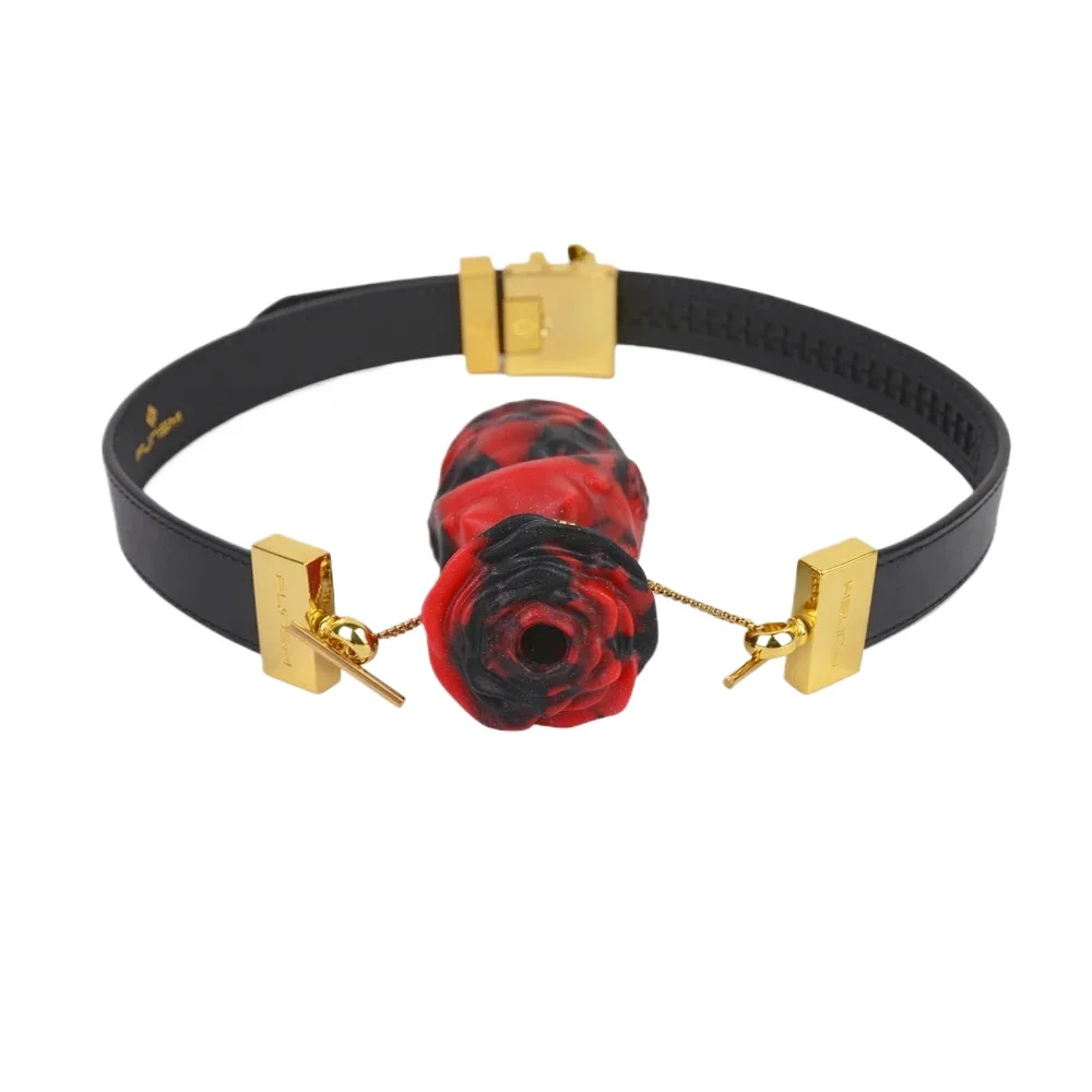 Silicone Mouth Gag Adjustable leather Belt Mouth Plug Adult Sex Toys For Women Adult Games