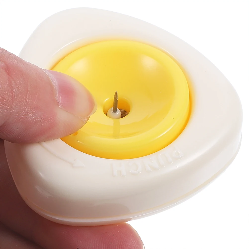 

2 Pcs Puncher Boiled Piercer Yellow Stainless Steel Kitchen Gadgets Manual Egg Pricker Non Slip Manual Egg Piercers Base