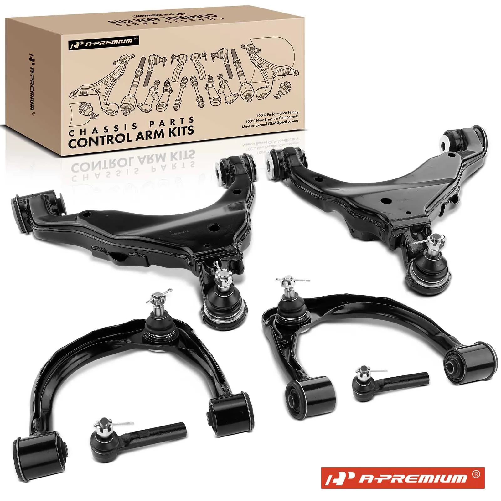 A-Premium 6x Front Control Arm Tie Rod End for Toyota 4Runner 2003-2009 FJ Cruiser 2007-2009 Lexus GX470 2003-2009