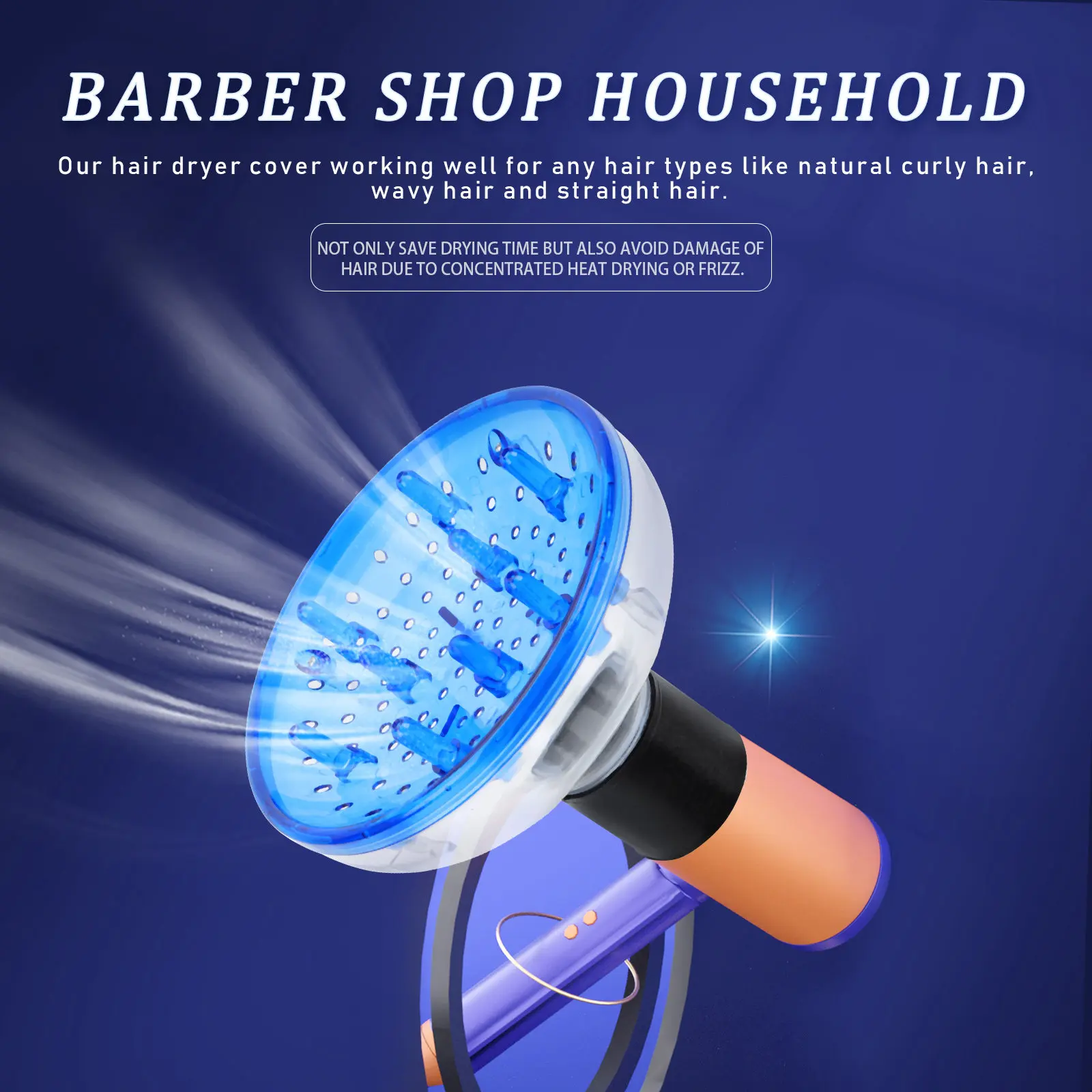 Hair Dryer Diffuser Universal Lightweight Heat-Resistant for Curly, Wavy & Straight Hair – Travel & Salon Use - view 3
