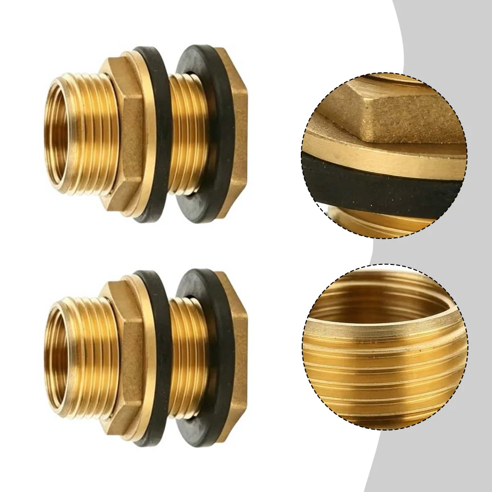 2 Piece Brass For Water Tank Connector 1/2 NPT Female to 3/4 Male Thread for IBC Tanks For Water Dispensing Systems and Plumbing