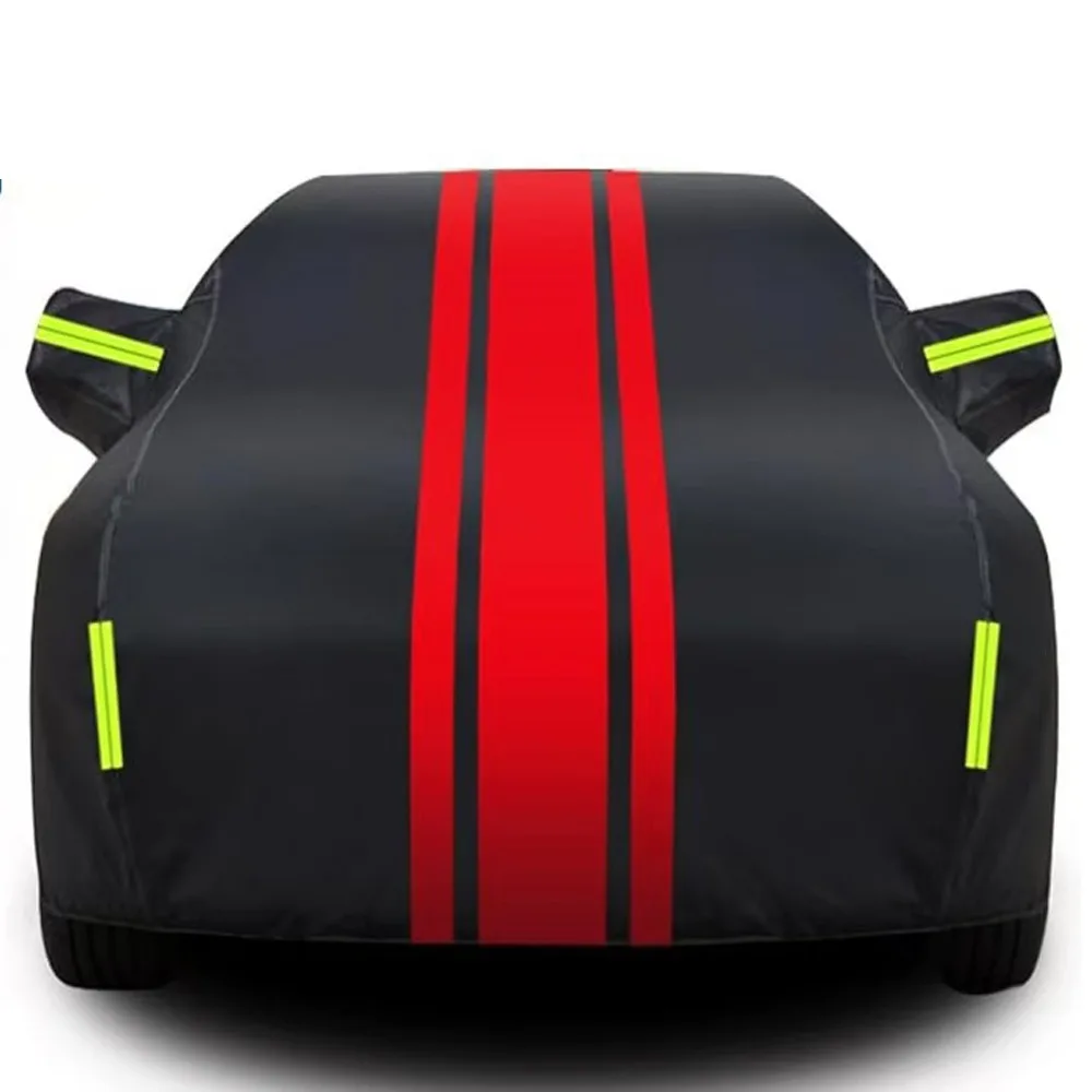 

Foldable Car Sunshade Cover Sunproof Dustproof Car Full Cover with Reflective Stripe Waterproof Car Clothing Car Accessories