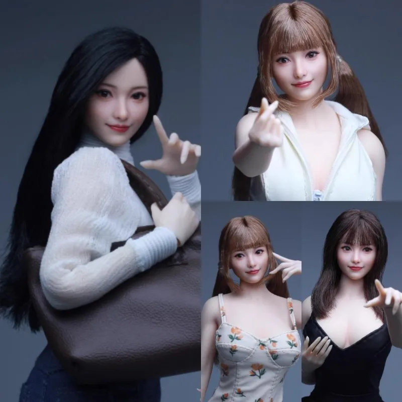 

【2026 Q2】ZC021 1/6 Scale Asian Girl Movable Eyes Head Carving Female Soldierhesd Sculpt Model for 12-inch Action Figure Body